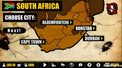 Flash ���� ����� ������: ���� ��������! (Breakdesign That Roach Game South Africa) �������� 2